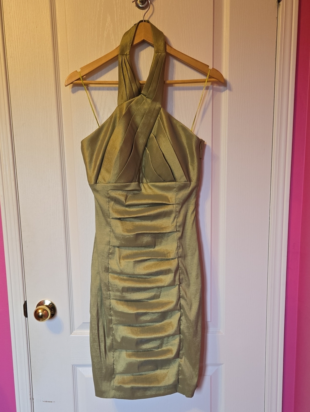 Olive Green Halter Dress